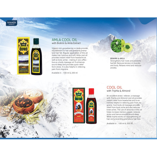 Vaadi Herbals Amla Cool Oil with Brahmi and Amla Extract - Nourishing Hair Care