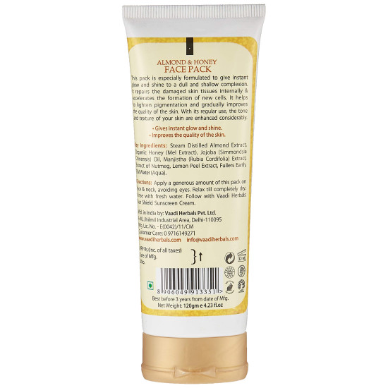 Vaadi Herbals Instaglow Almond and Honey Face Pack - Instant Glow and Shine