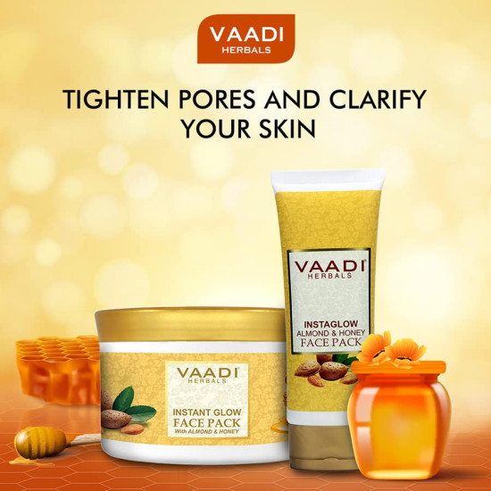 Vaadi Herbals Instaglow Almond and Honey Face Pack - Instant Glow and Shine