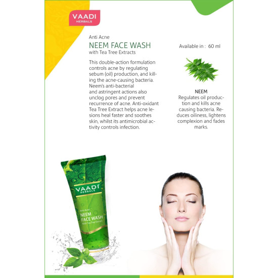 Vaadi Herbals Anti Acne Neem Face Wash - Tea Tree Extract