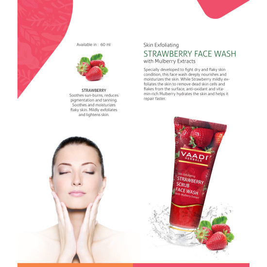 Vaadi Herbals Strawberry Scrub Face Wash - Soothing & Moisturizing