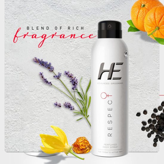 HE Advanced Grooming Respect Perfumed Body Spray For Men - Long-lasting Freshness