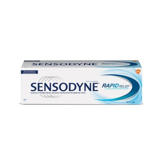 Sensodyne Toothpaste - Rapid Relief with Fluoride, 40g Tube - Fast Sensitivity Relief