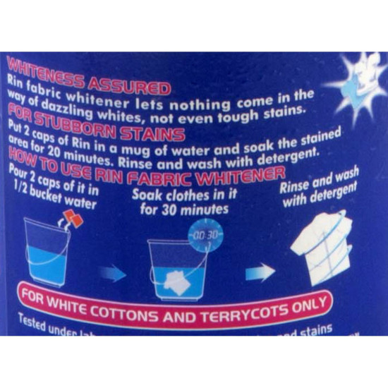Rin Fabric Whitener - Liquid (ALA), 500ml Bottle - Achieve Brilliant Whites