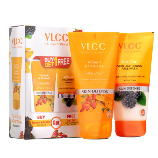 VLCC Turmeric & Berberis Face Wash - Anti Tan Skin Lightening - 150ml X 2
