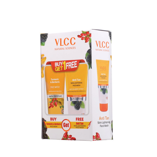 VLCC Turmeric & Berberis Face Wash - Anti Tan Skin Lightening - 150ml X 2