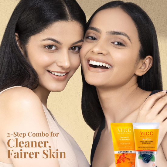 VLCC Turmeric & Berberis Face Wash - Anti Tan Skin Lightening - 150ml X 2