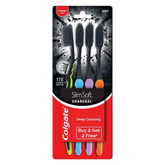 Colgate Charcoal Gentle Deep Cleaning Manual Toothbrush - Slim Soft Bristles