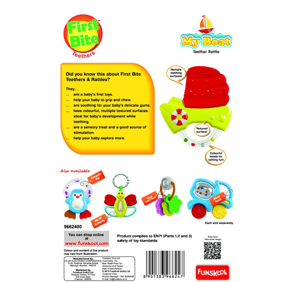 Funskool Giggles My Boat Teether Rattle 2015 - Multi-Color Teething Toy