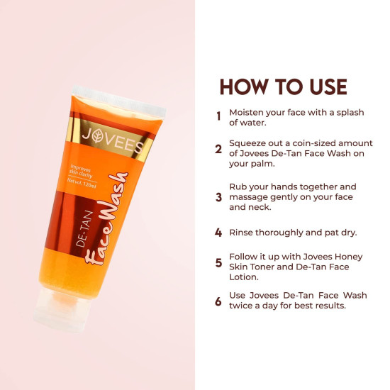 Jovees Herbal De-Tan Face Wash - Natural Tan Removal & Brightening Jovees Herbal De-Tan Face Wash - Natural Tan Removal & Brightening