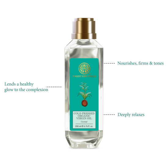 Forest Essentials Organic Cold Pressed Virgin Oil Coconut - Rich in Vitamin E