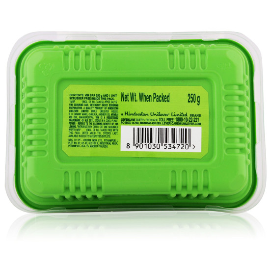 Vim Dishwash Bar Lemon 250g - Powerful Cleaning with 100 Lemons