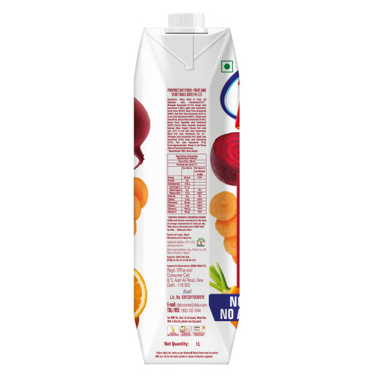 DABUR Real Activ Beetroot Carrot Fruit Juice - No Added Sugars & Preservatives