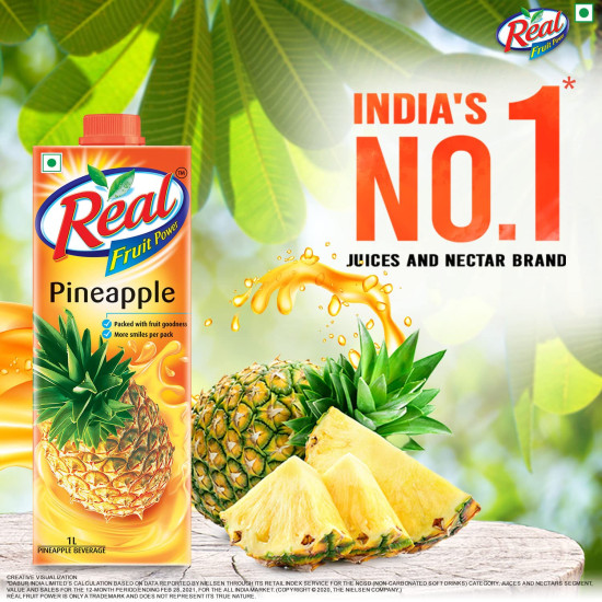 DABUR Real Pineapple Fruit Juice - 1L - Rich in Vitamin C