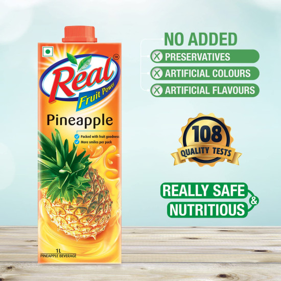 DABUR Real Pineapple Fruit Juice - 1L - Rich in Vitamin C