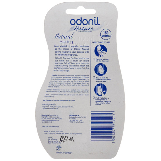 Odonil One Touch Air Sanitizer - Natural Spring Refill Spray 7.8g