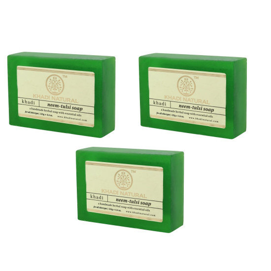 Khadi Natural Neem Tulsi Soap 250g - Herbal Handmade Bathing Soap