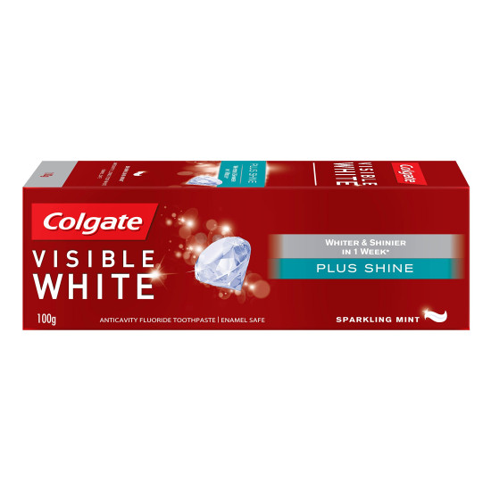 Colgate Toothpaste Visible White Plus Shine - 100g - Whitening Formula