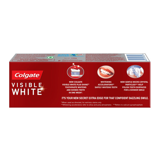 Colgate Toothpaste Visible White Plus Shine - 100g - Whitening Formula