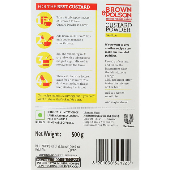 Brown & Polson Vanilla Custard Powder - Easy Dessert Delight
