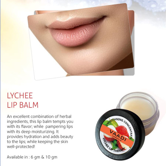 Vaadi Herbals Value Lip Balm, Lychee - Hydrating & Nourishing