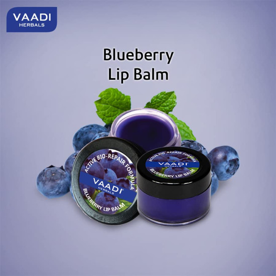 Vaadi Herbals Value Lip Balm, Blueberry - Moisturizing & Protective