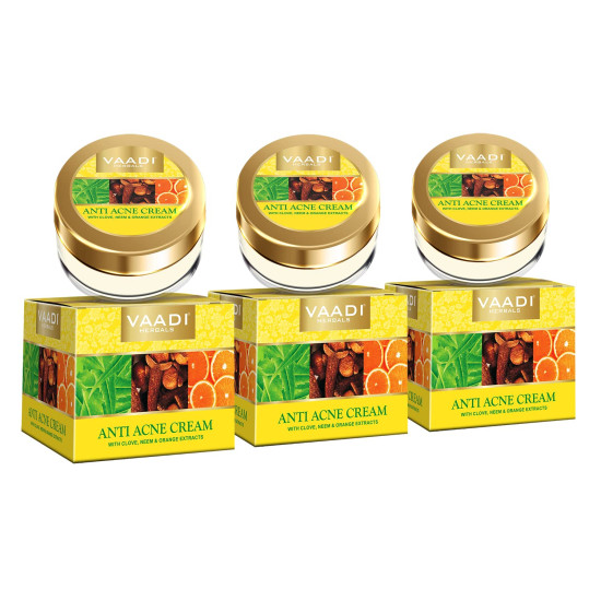 Vaadi Herbals Anti Acne Cream - Clove and Neem Extract for Clear Skin