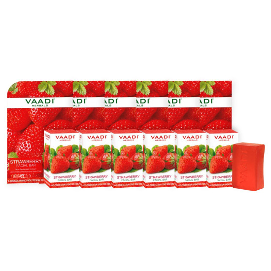 Vaadi Herbals Strawberry Facial Bars with Grape Seed Extract - Revitalizing Skincare