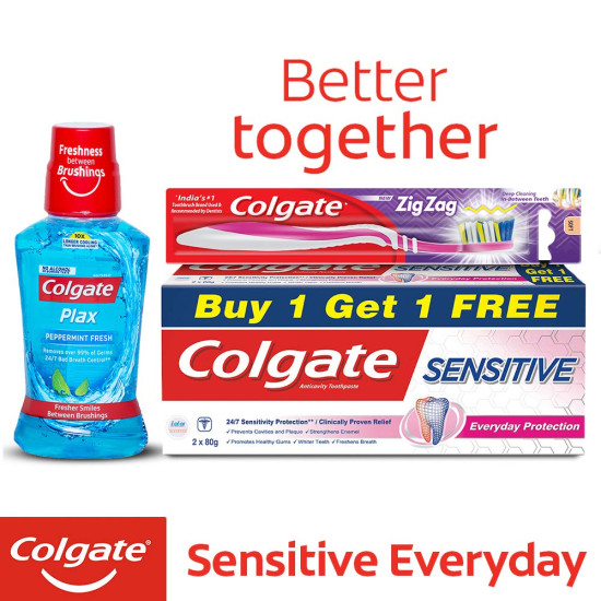 Colgate Sensitive Everyday Protection Anticavity Toothpaste - Fast Relief from Sensitivity