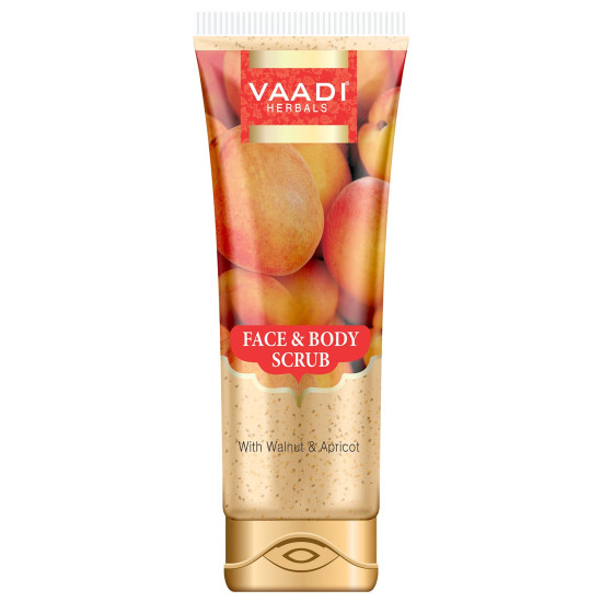 Vaadi Herbals Face and Body Scrub with Walnut and Apricot - Exfoliate & Nourish