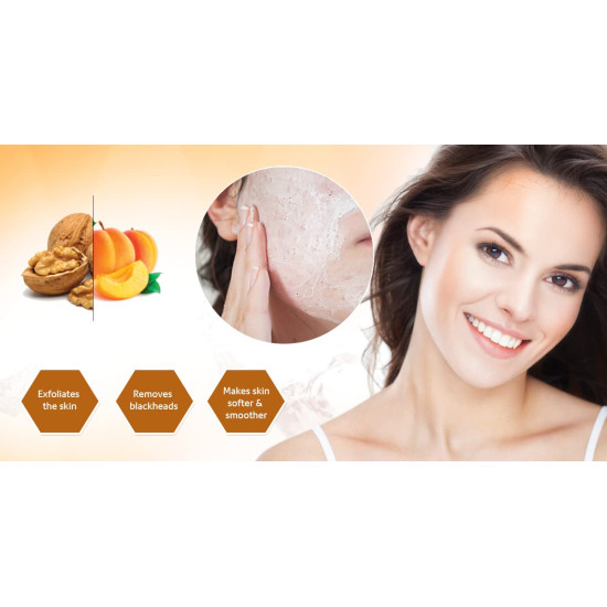 Vaadi Herbals Face and Body Scrub with Walnut and Apricot - Exfoliate & Nourish