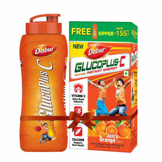 DABUR Glucoplus-C Instant Energy Glucose Orange Flavour - Boosts Energy & Immunity
