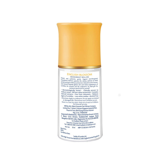 Yardley London English Blossom Anti-Perspirant Roll-On - 48-Hour Protection