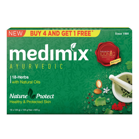 Medimix Ayurvedic Classic 18 Herbs Bathing Soap 125g - Natural Oils for Healthy Skin