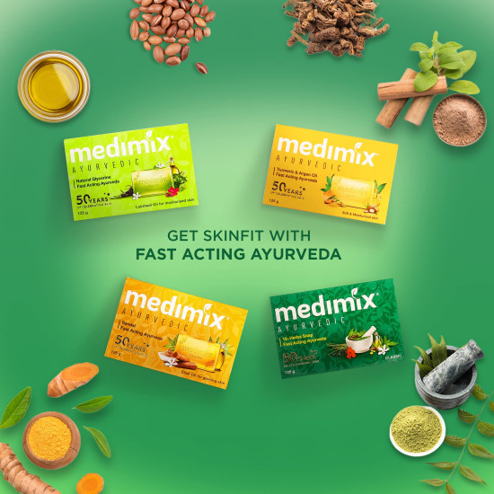 Medimix Ayurvedic Classic 18 Herbs Bathing Soap 125g - Natural Oils for Healthy Skin
