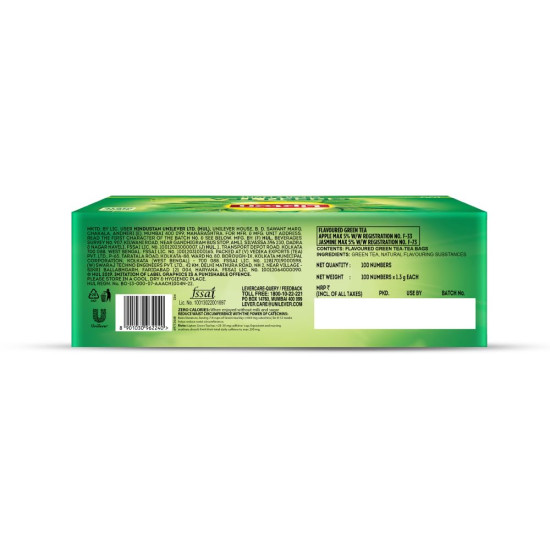 Lipton Clear & Light Green Tea Bags - 100 Pcs, 130 Grams