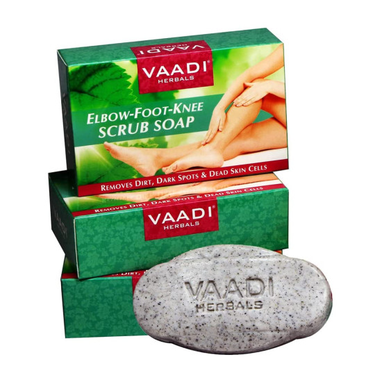 Vaadi Herbals Elbow Foot Knee Scrub Soap - Exfoliating and Moisturizing