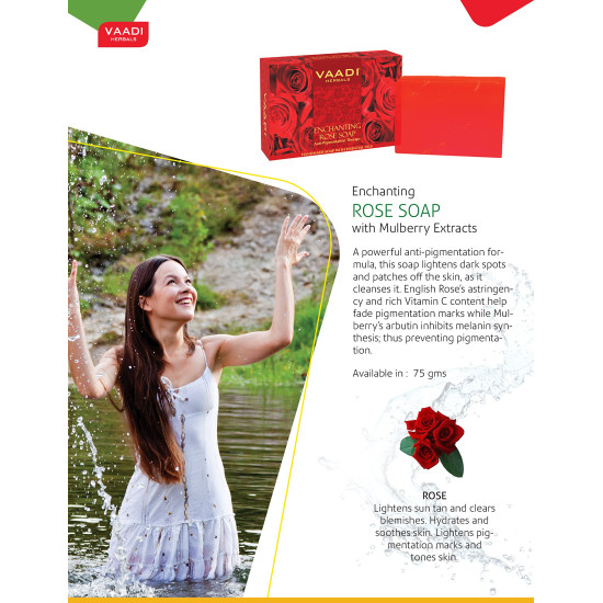 Vaadi Herbals Enchanting Rose Soap with Mulberry Extract - Natural Skin Care