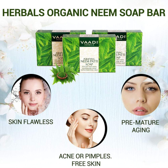 Vaadi Herbals Neem Patti Soap - Pure Neem Leaves for Natural Skin Care