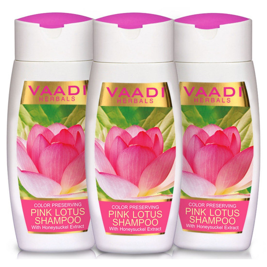 Vaadi Herbals Pink Lotus Shampoo with Honeysuckle Extract - Color Preserving