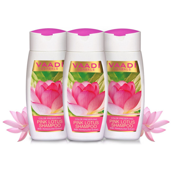 Vaadi Herbals Pink Lotus Shampoo with Honeysuckle Extract - Color Preserving