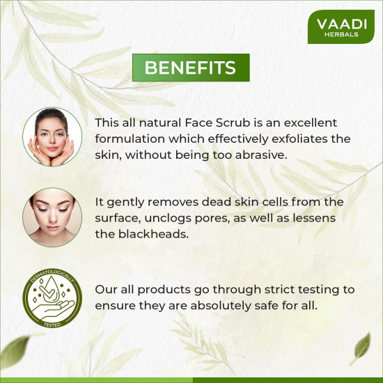 Vaadi Herbals Face and Body Scrub with Walnut and Apricot - Exfoliate and Nourish