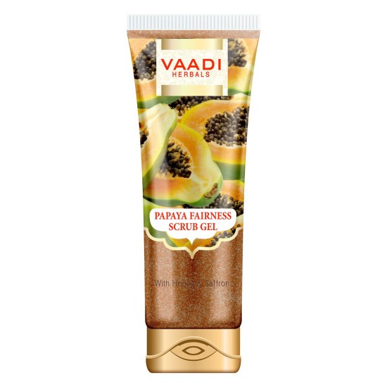 Vaadi Herbals Papaya Fairness Scrub Gel with Honey and Saffron - Radiant Skin