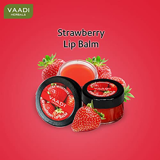 Vaadi Herbals Lip Balm - Strawberry and Honey - Natural Lip Care