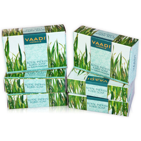 Vaadi Herbals Royal Indian Khus Soap - Olive and Soyabean Oil Enriched