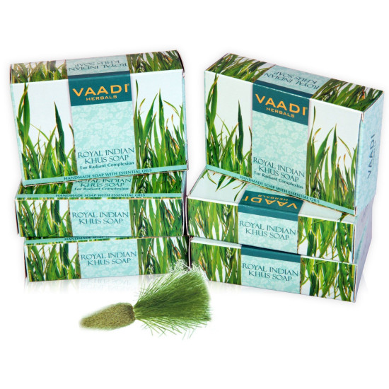 Vaadi Herbals Royal Indian Khus Soap - Olive and Soyabean Oil Enriched