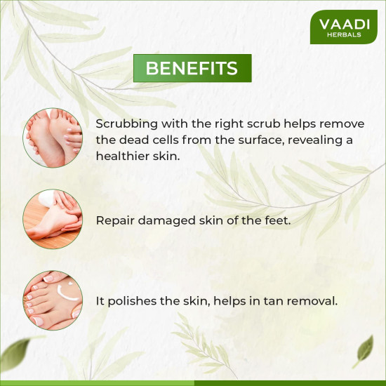Vaadi Herbals Foot Scrub with Fenugreek and Lemongrass Oil - Natural Exfoliation
