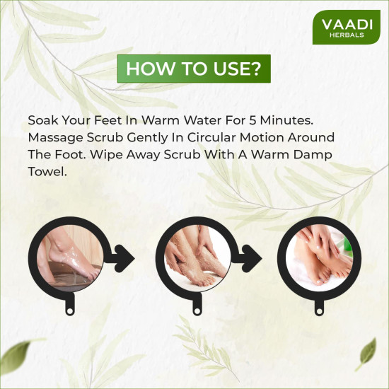 Vaadi Herbals Foot Scrub with Fenugreek and Lemongrass Oil - Natural Exfoliation