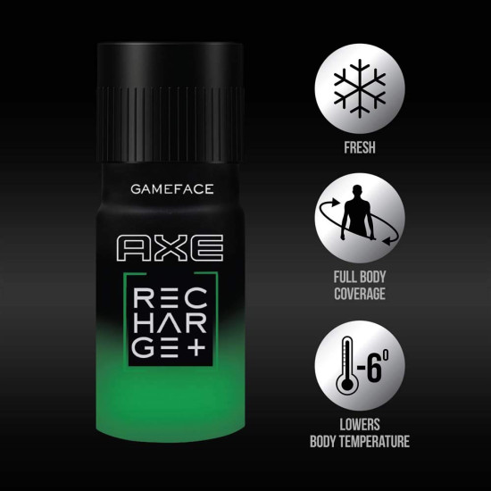 AXE Recharge Game Face Body Spray for Men - Spicy Fragrance