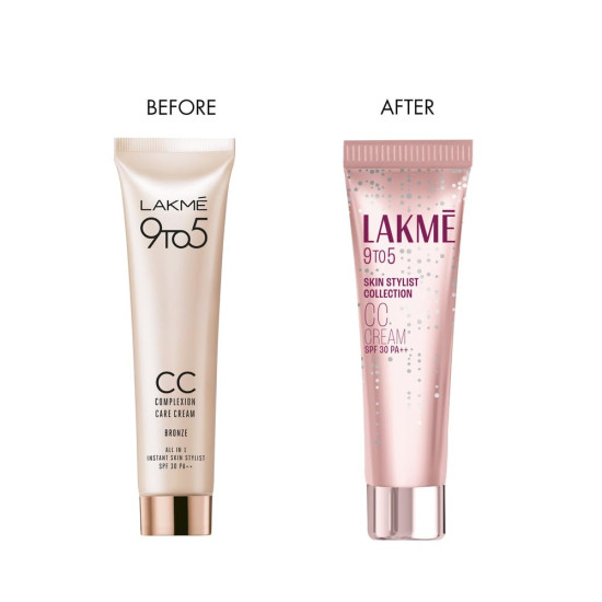 Lakme 9to5 CC Cream with SPF30 PA++ - Lightweight Moisturizer & Foundation